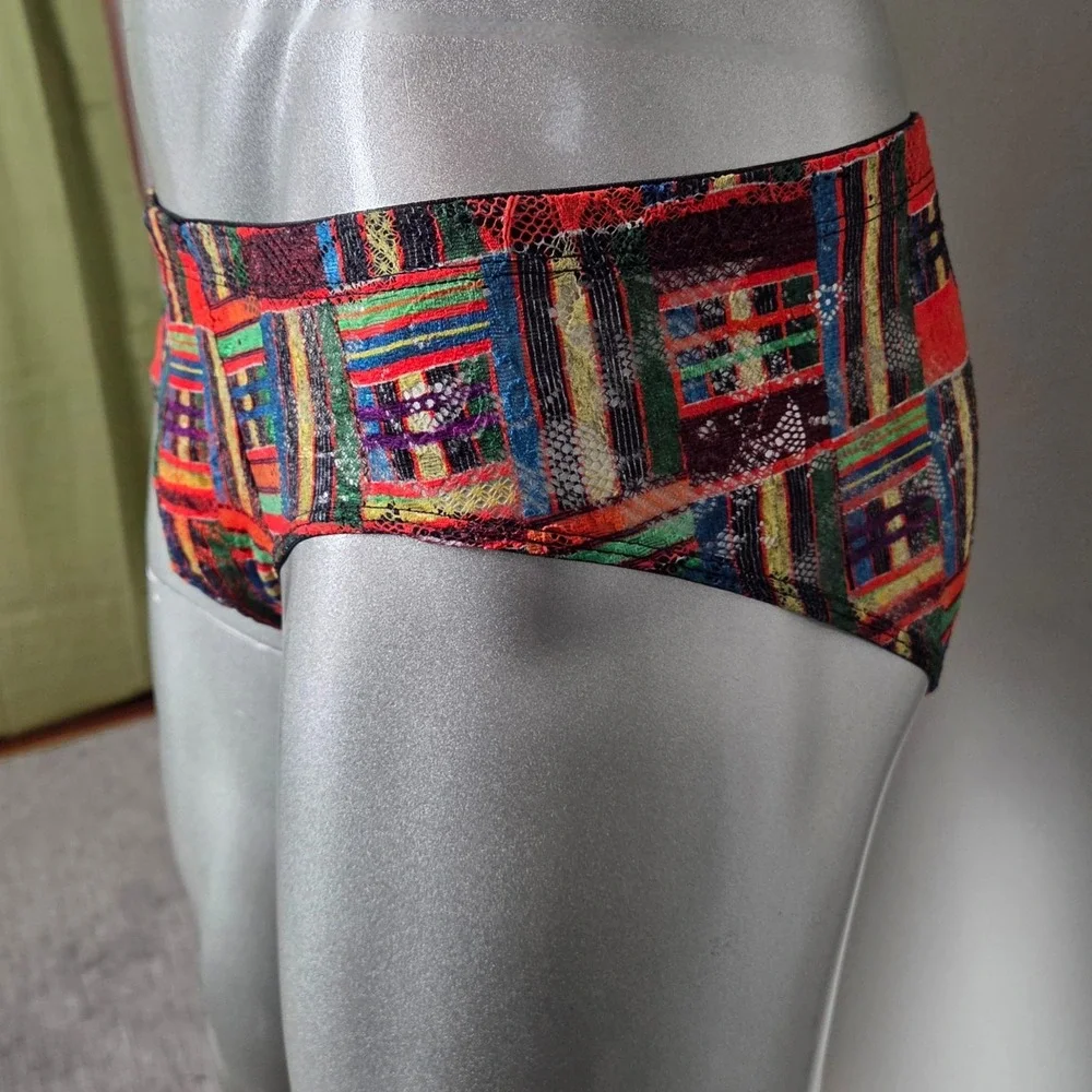 Cosabella Mens Briefs‎ Multi Color Geometric Mosaic Print Low Rise Underwear NEW